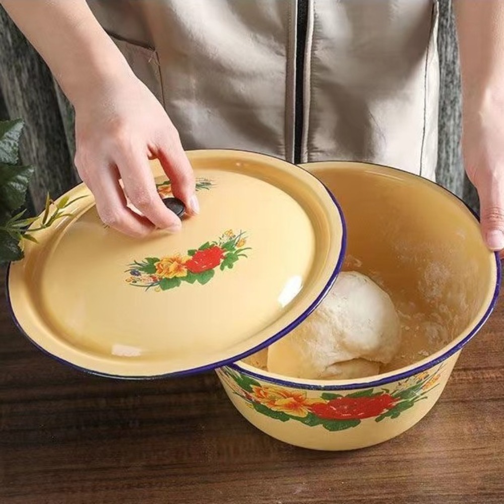 Food Storage Yellow - Food Storage Pot Vintage Enamel Bowls