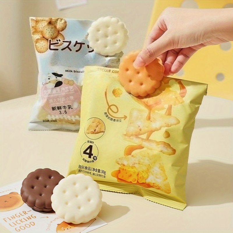 Food Storage Yellow - 2pcs White/Yellow Cookie-Shaped Snack Clips -