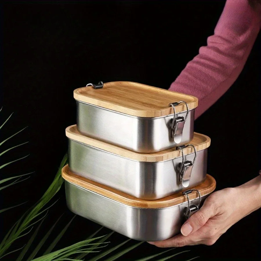 Food Storage Kits - New 304 stainless steel bamboo lid