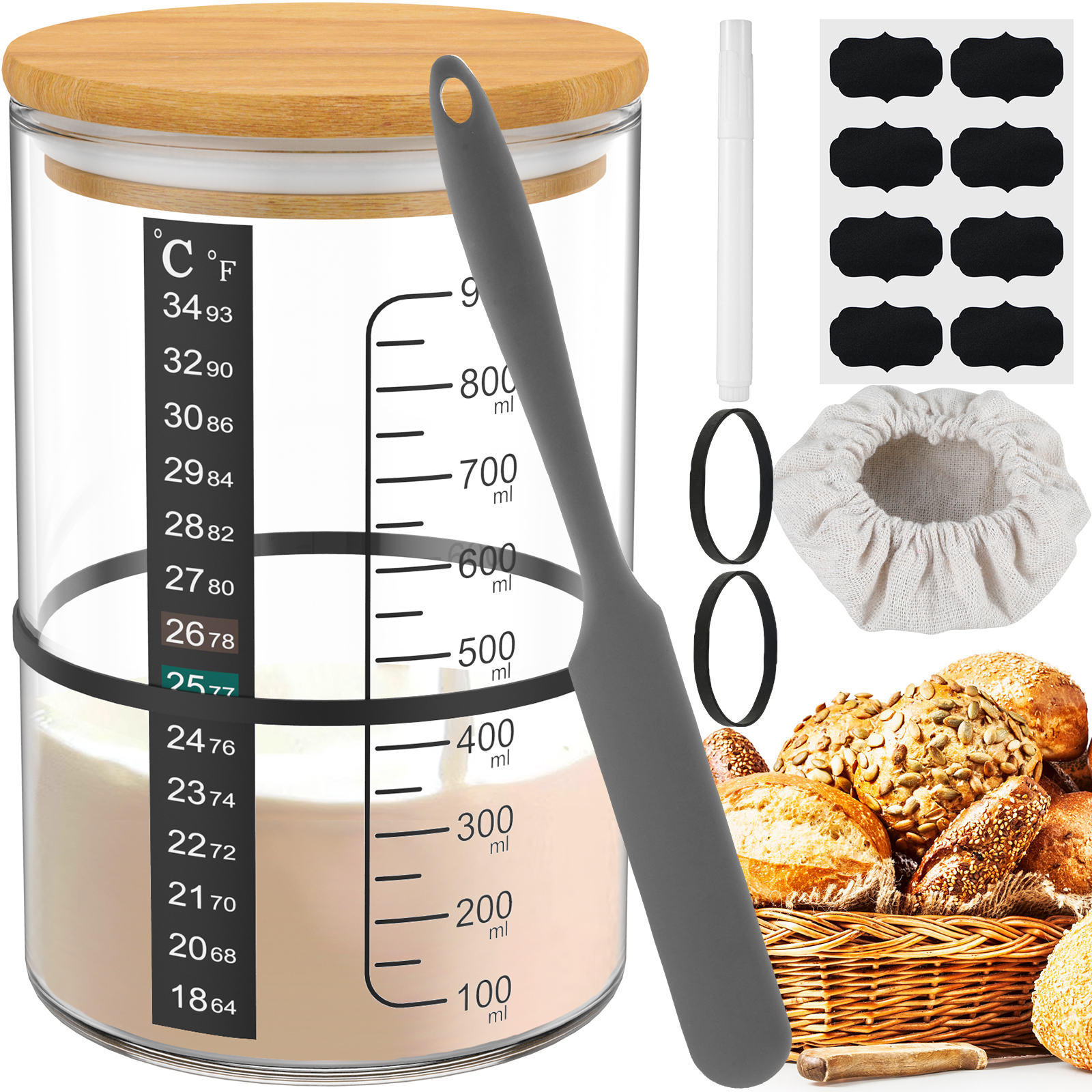 Food Storage Kits - Sourdough Starter Jar Kit Sourdough Starter