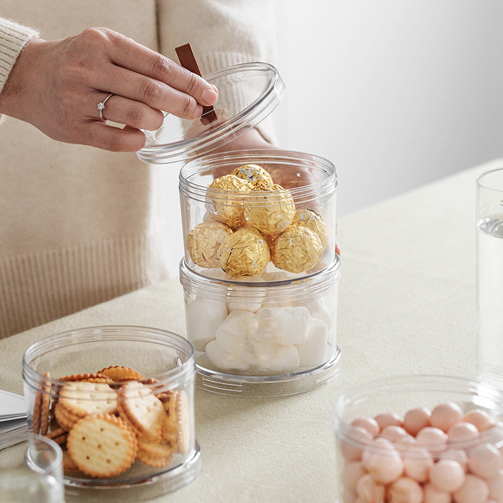Food Storage Box Plastic - 2Pcs Premium Pet Transparent Multi-Function Food