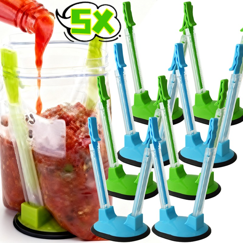 Food Storage Rack For Kitchen - Hands Free Baggy Rack Clip Adjustable
