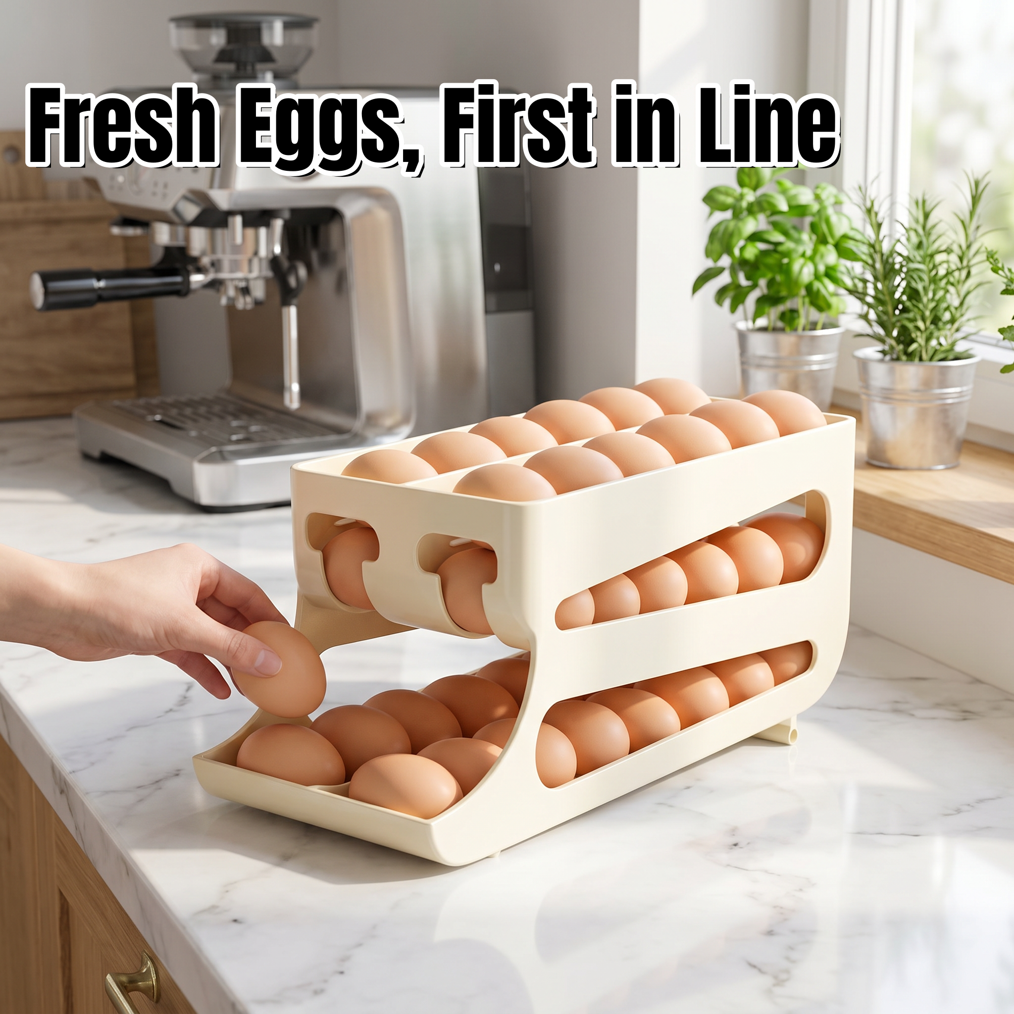 Food Storage Yellow - 3 Tier Yellow Egg Organizer Holds