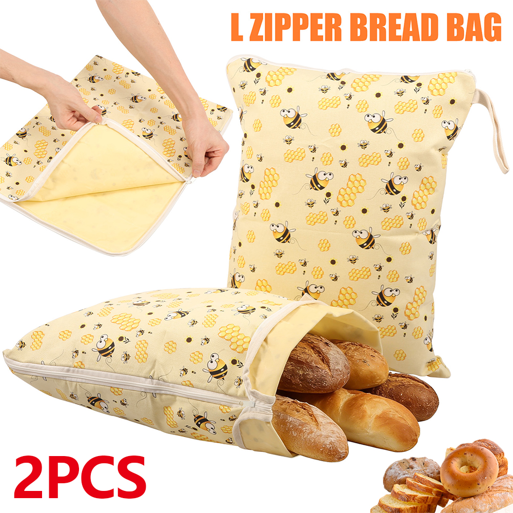 Beeswax Food Wrap - 2Pcs Beeswax Bread Bags 13x17Inch Organic
