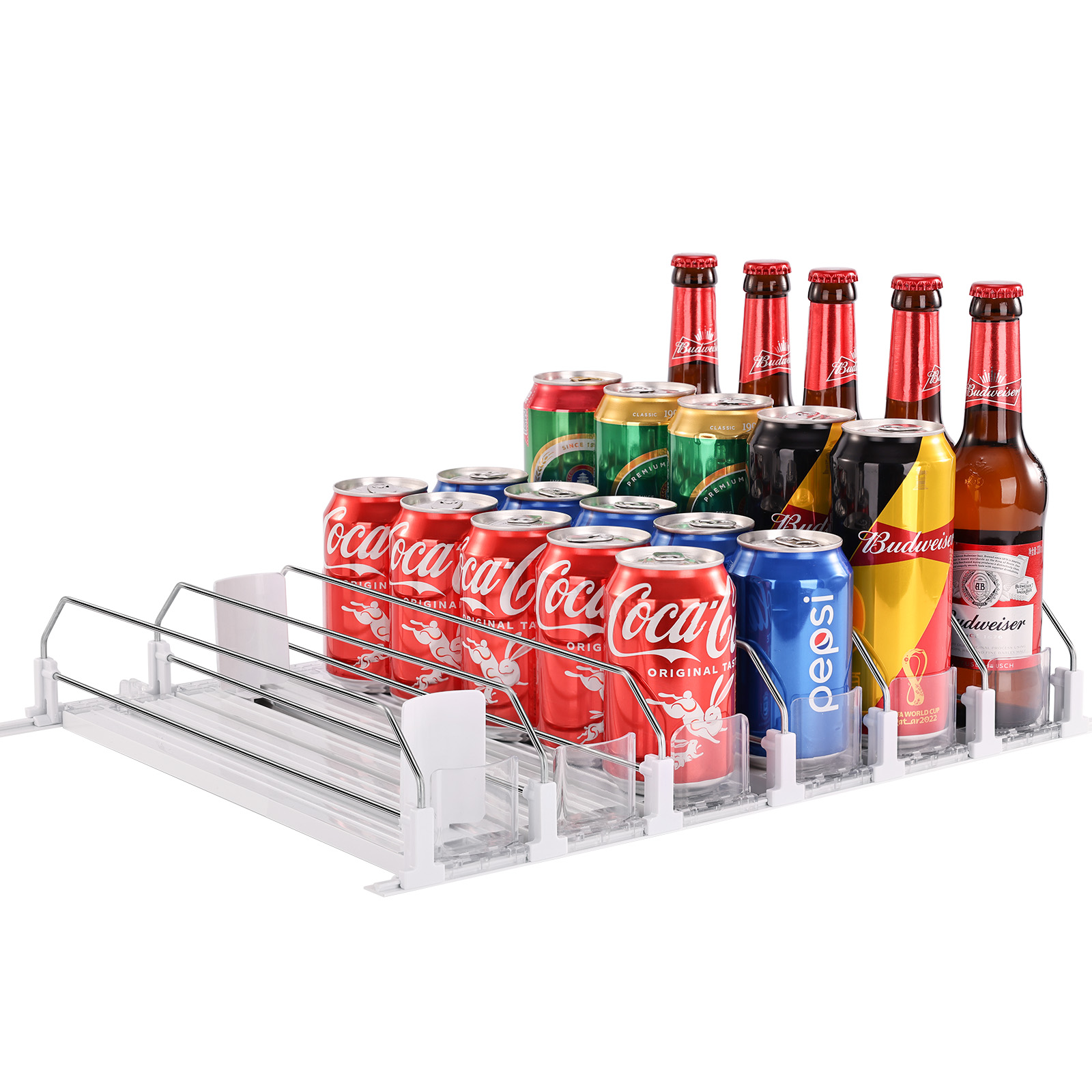 Food Storage Rack For Kitchen - Soda Can Dispenser with Automatic Pusher