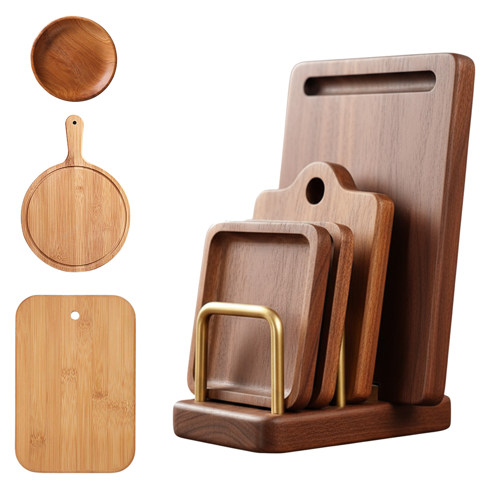 Food Storage Rack For Kitchen - Solid Wood Plate Rack Multi Layer