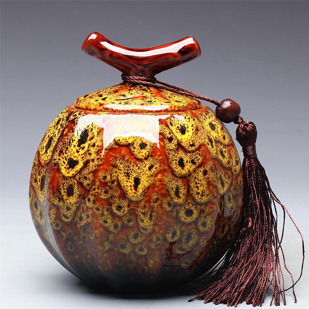 Pumpkin Style Tea Jar, Ceramic - Food Storage Yellow 리뷰 및 가격