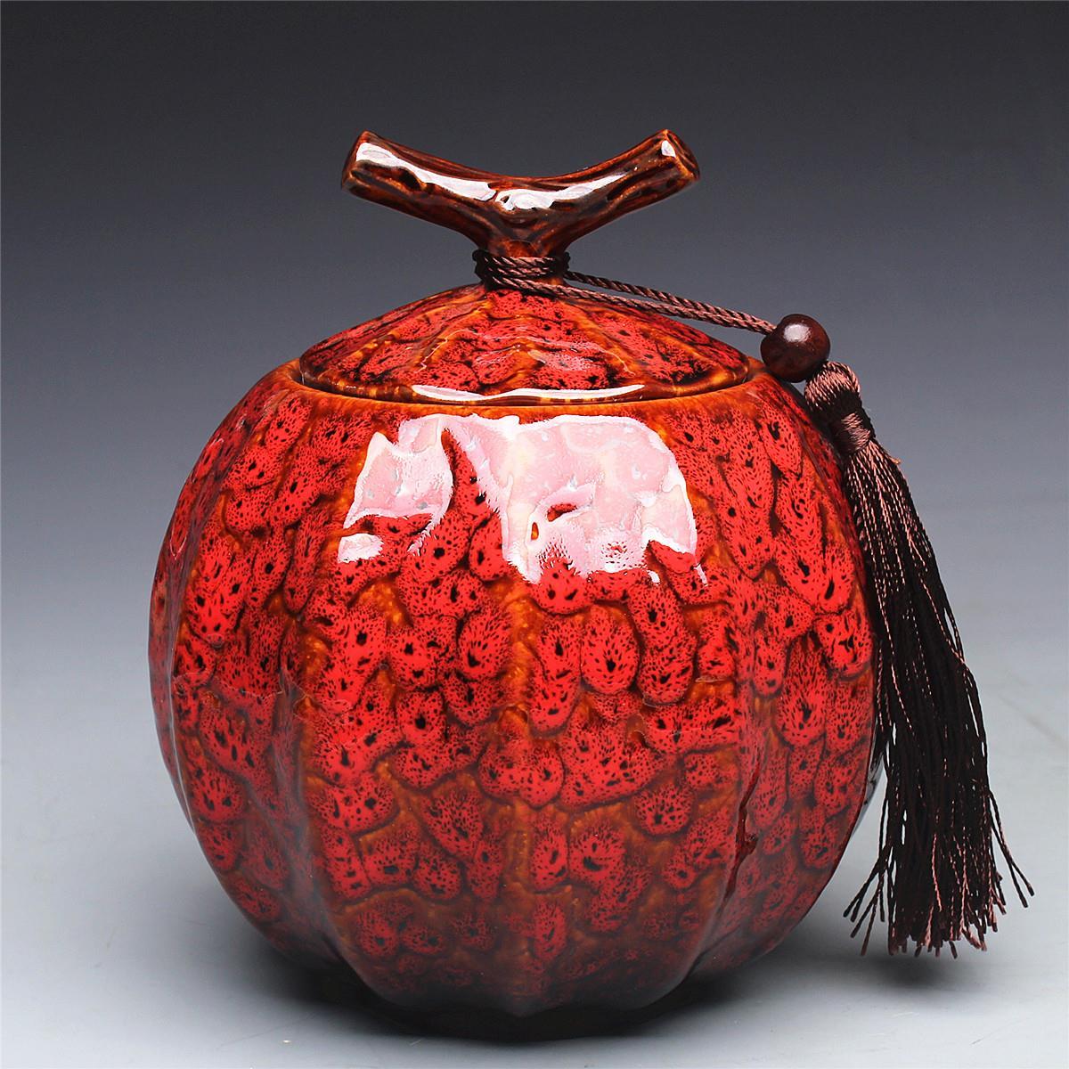 Pumpkin Style Tea Jar, Ceramic - Food Storage Yellow 리뷰 및 가격