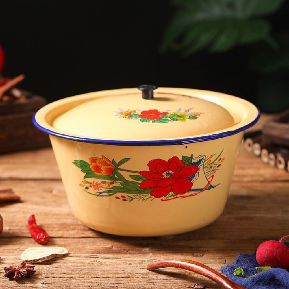 Food Storage Pot Vintage Ename - Food Storage Yellow 리뷰 및 가격