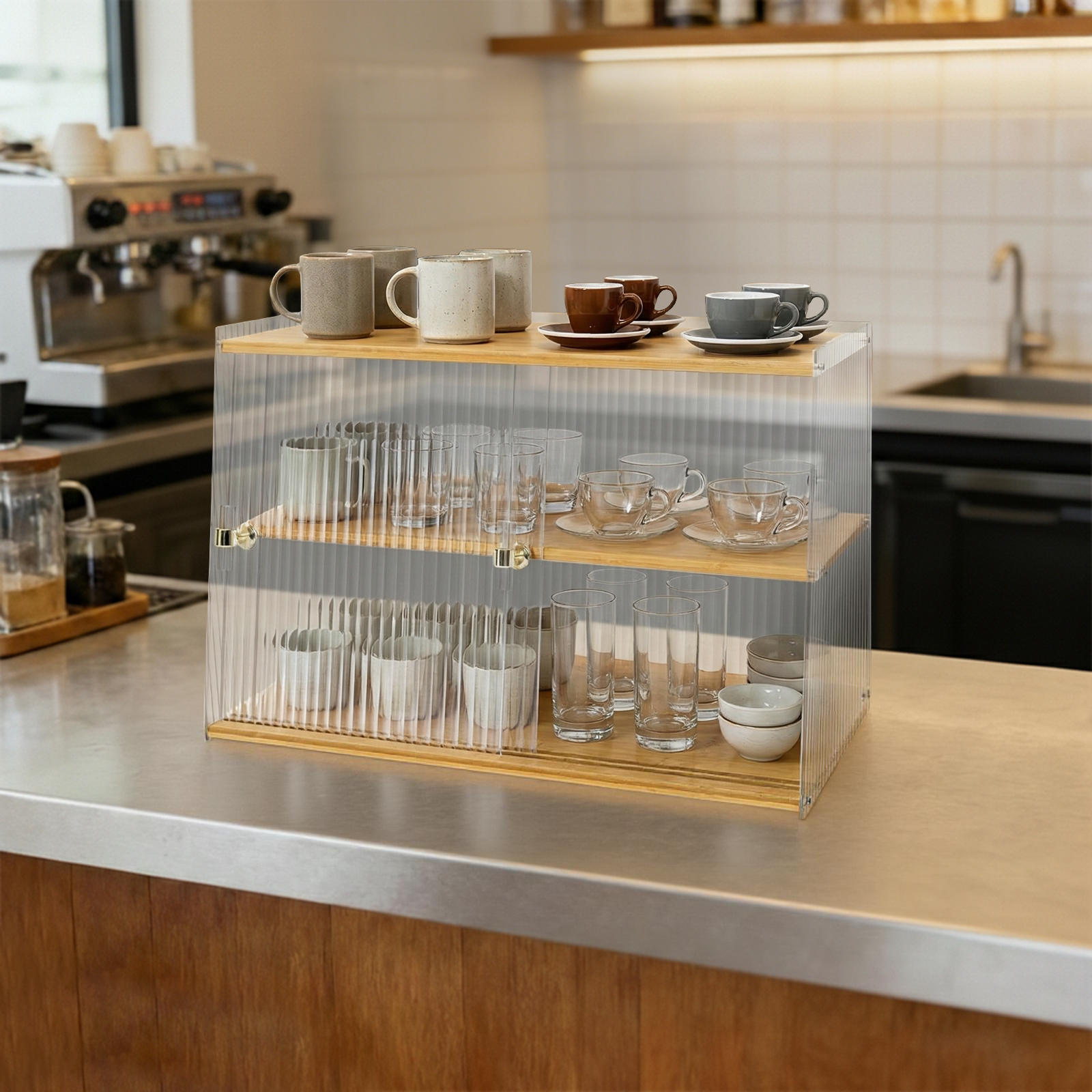 Cup Storage Rack, Bamboo Sideb - Food Storage Rack For Kitchen 리뷰 및 가격