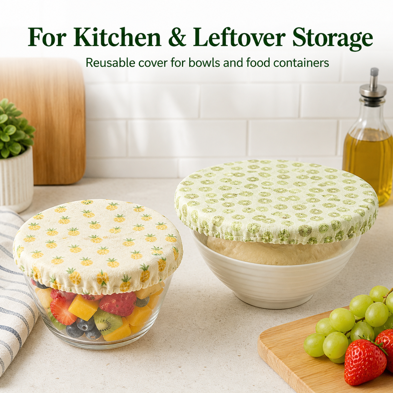 Cotton Bowl Cover, Elastic Edg - Food Storage Yellow 리뷰 및 가격