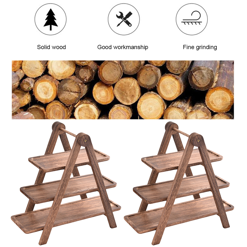 2Pcs Wooden Serving Platter 3  - Food Storage Rack For Kitchen 리뷰 및 가격