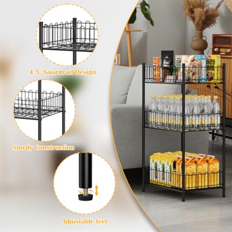 Water Bottle Holder Rack 3 Tie - Food Storage Rack For Kitchen 리뷰 및 가격