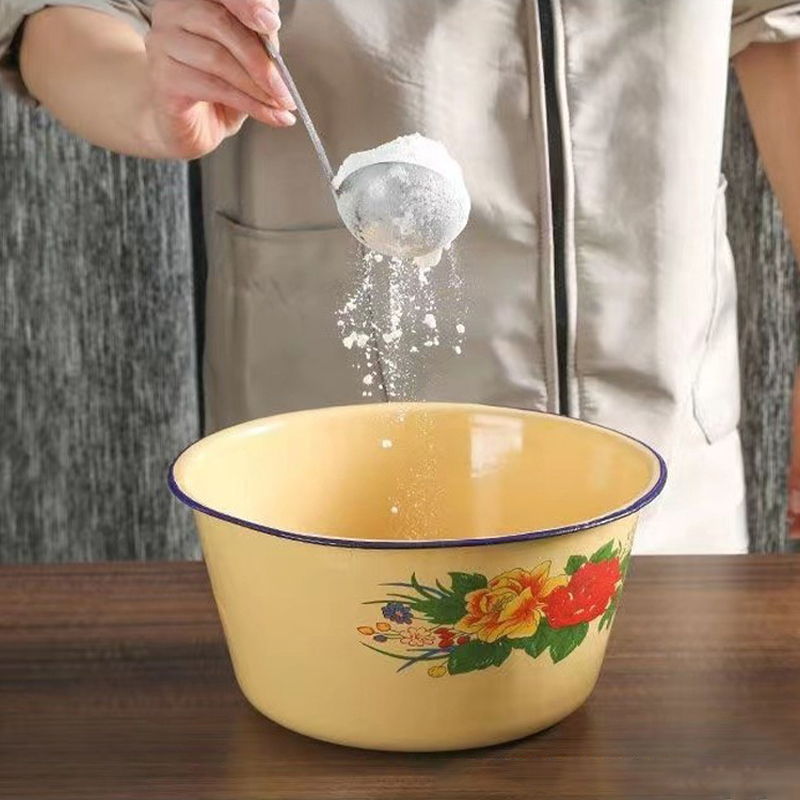 Food Storage Pot Enamel Basin  - Food Storage Yellow 리뷰 및 가격