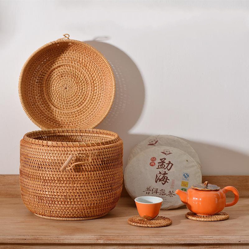 Handwoven Rattan Tea Storage B - Food Storage With Colander 리뷰 및 가격