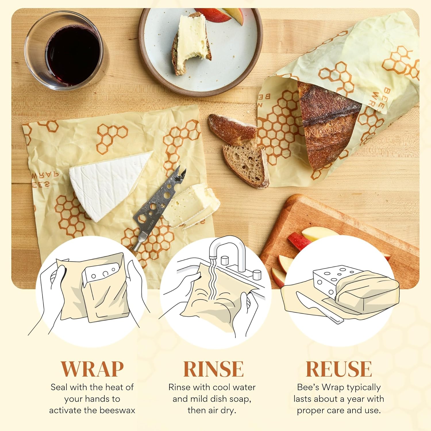 Reusable Beeswax Bread Wrap -  - Beeswax Food Wrap 리뷰 및 가격