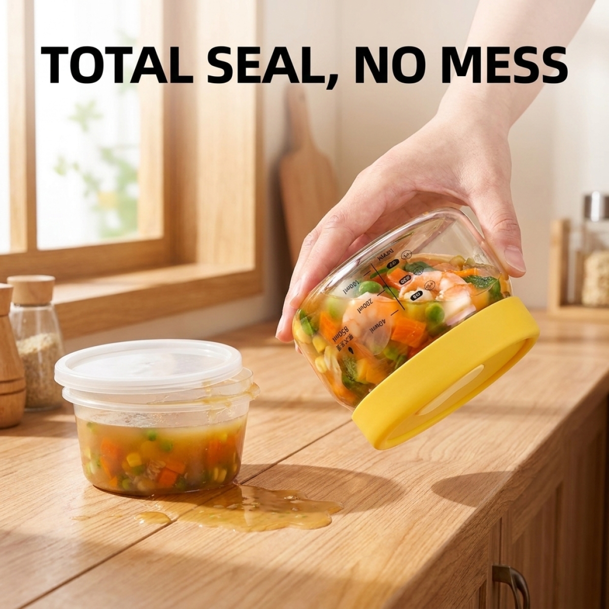 Leakproof Glass Food Storage C - Food Storage Yellow 리뷰 및 가격