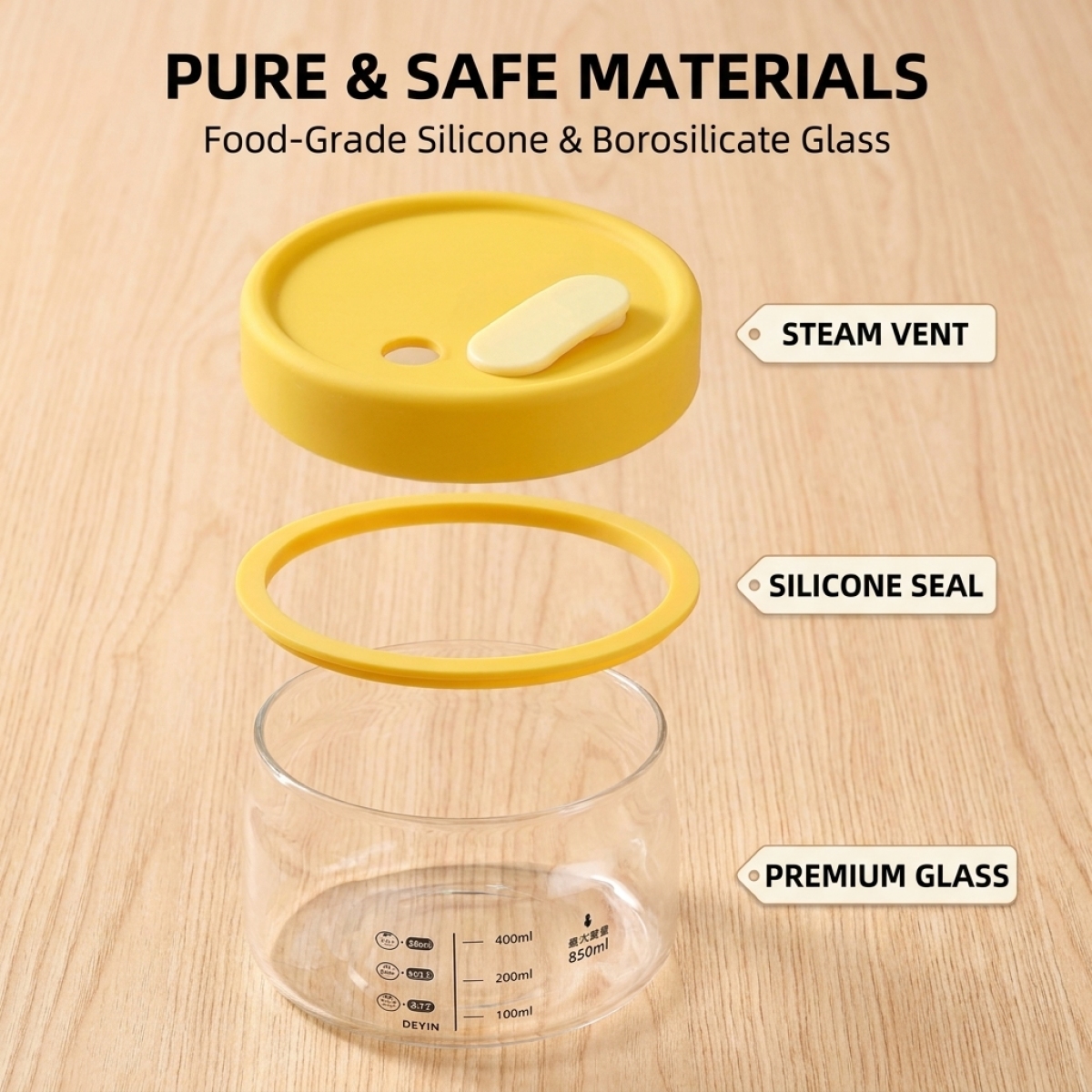 Leakproof Glass Food Storage C - Food Storage Yellow 리뷰 및 가격