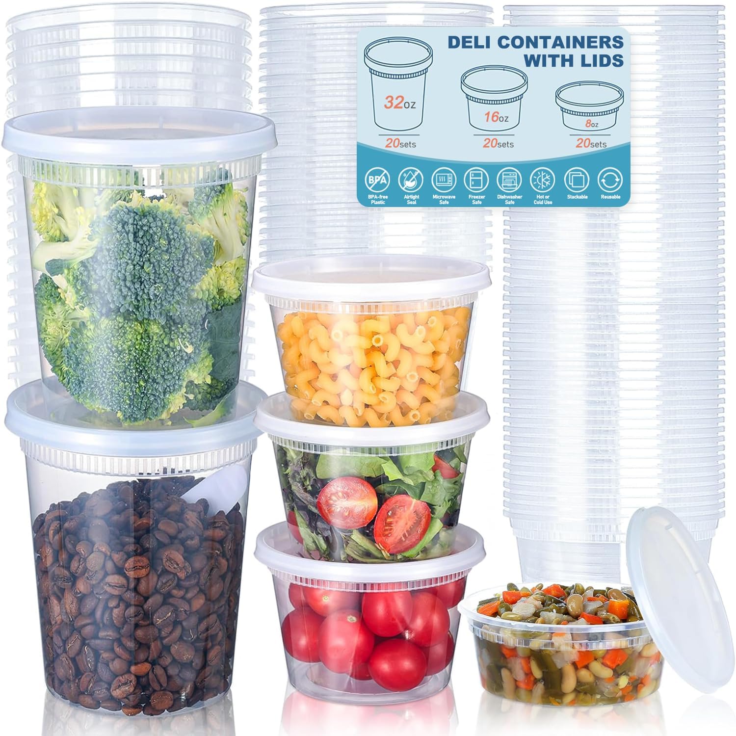 24pcs Deli Food Storage Contai - Food Storage With Colander 리뷰 및 가격