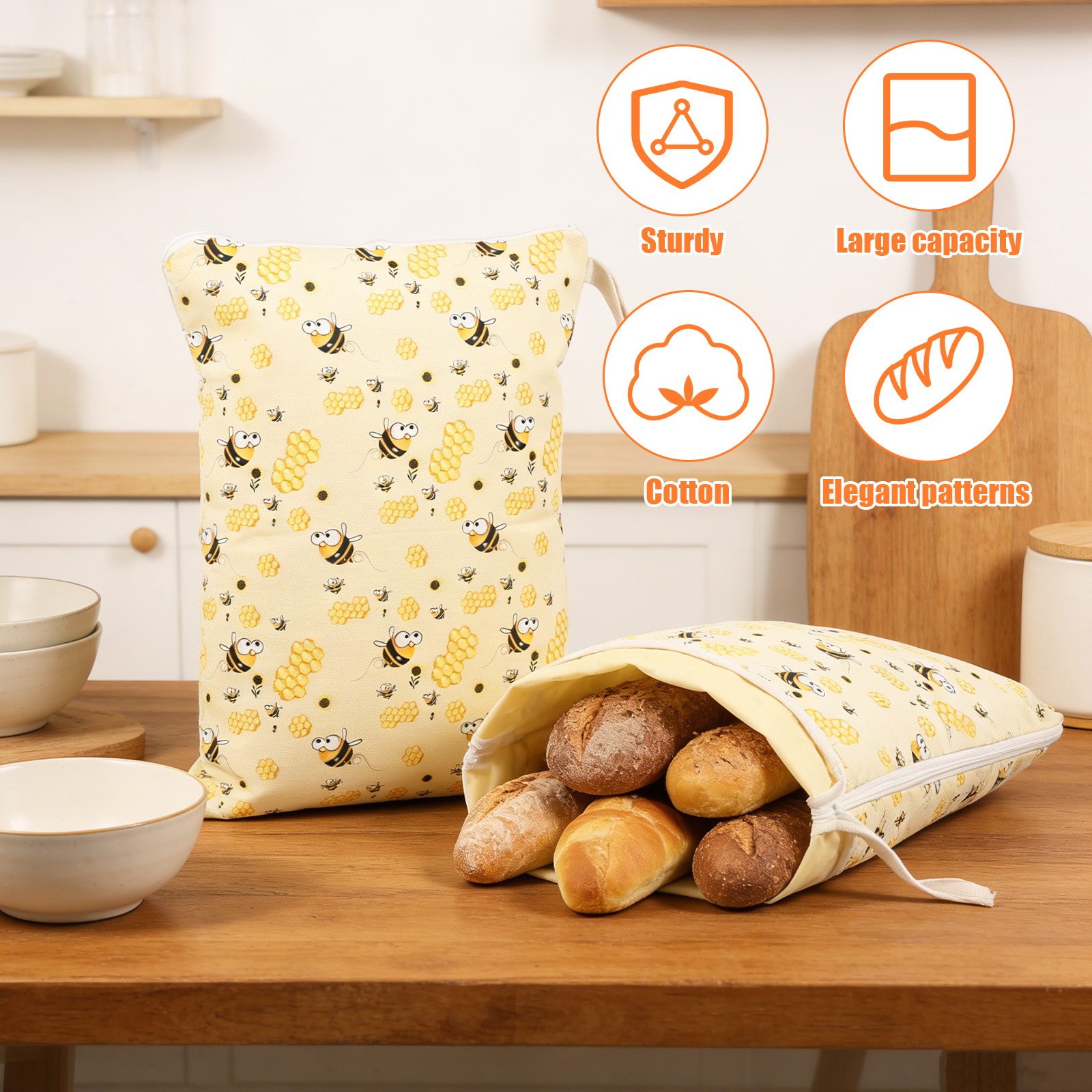 2Pcs Beeswax Bread Bags 13x17I - Beeswax Food Wrap 리뷰 및 가격