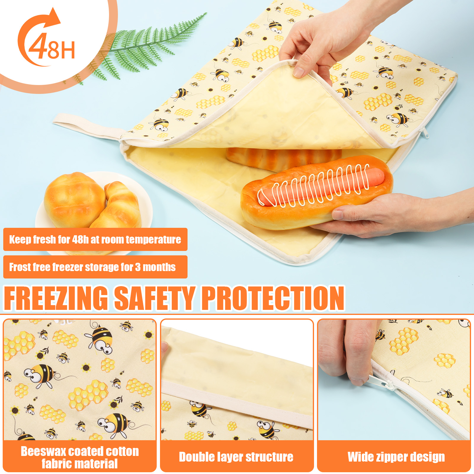 2Pcs Beeswax Bread Bags 13x17I - Beeswax Food Wrap 리뷰 및 가격