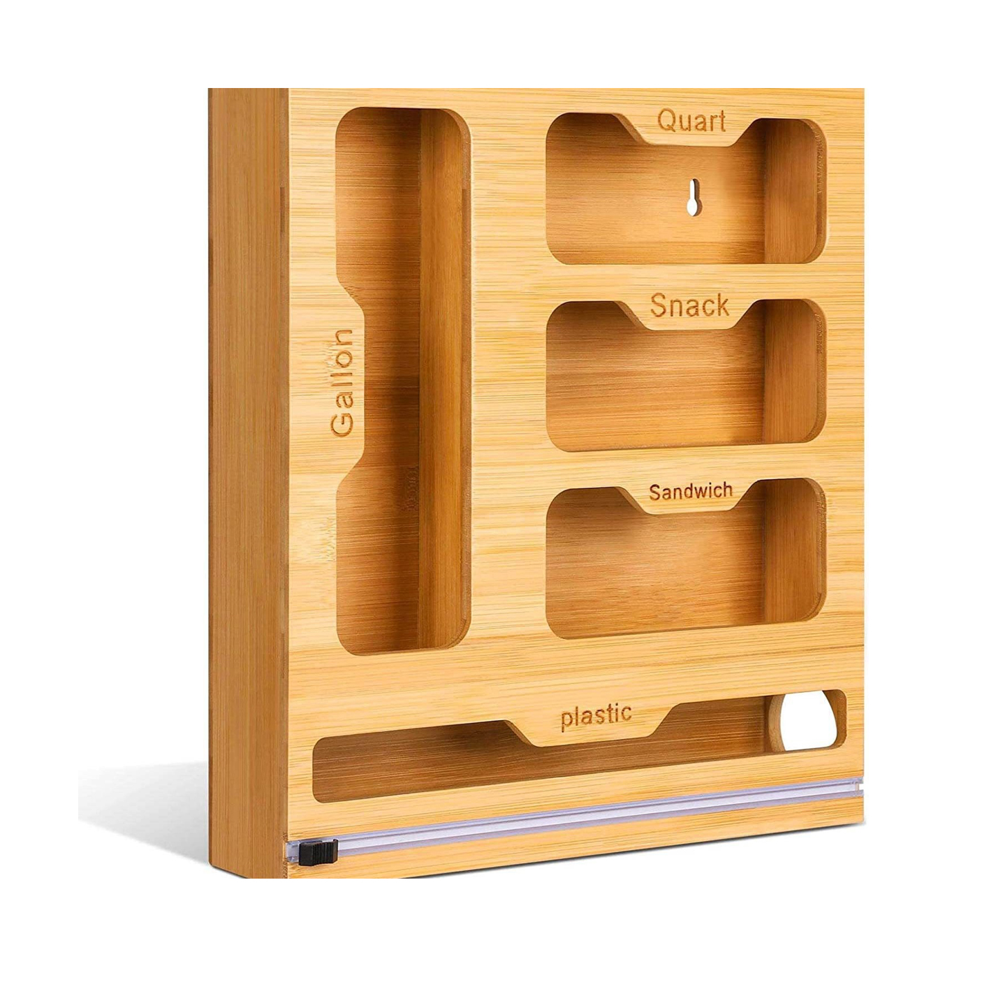 Bamboo Ziplock Food Bag Holder - Food Storage Rack For Kitchen 리뷰 및 가격
