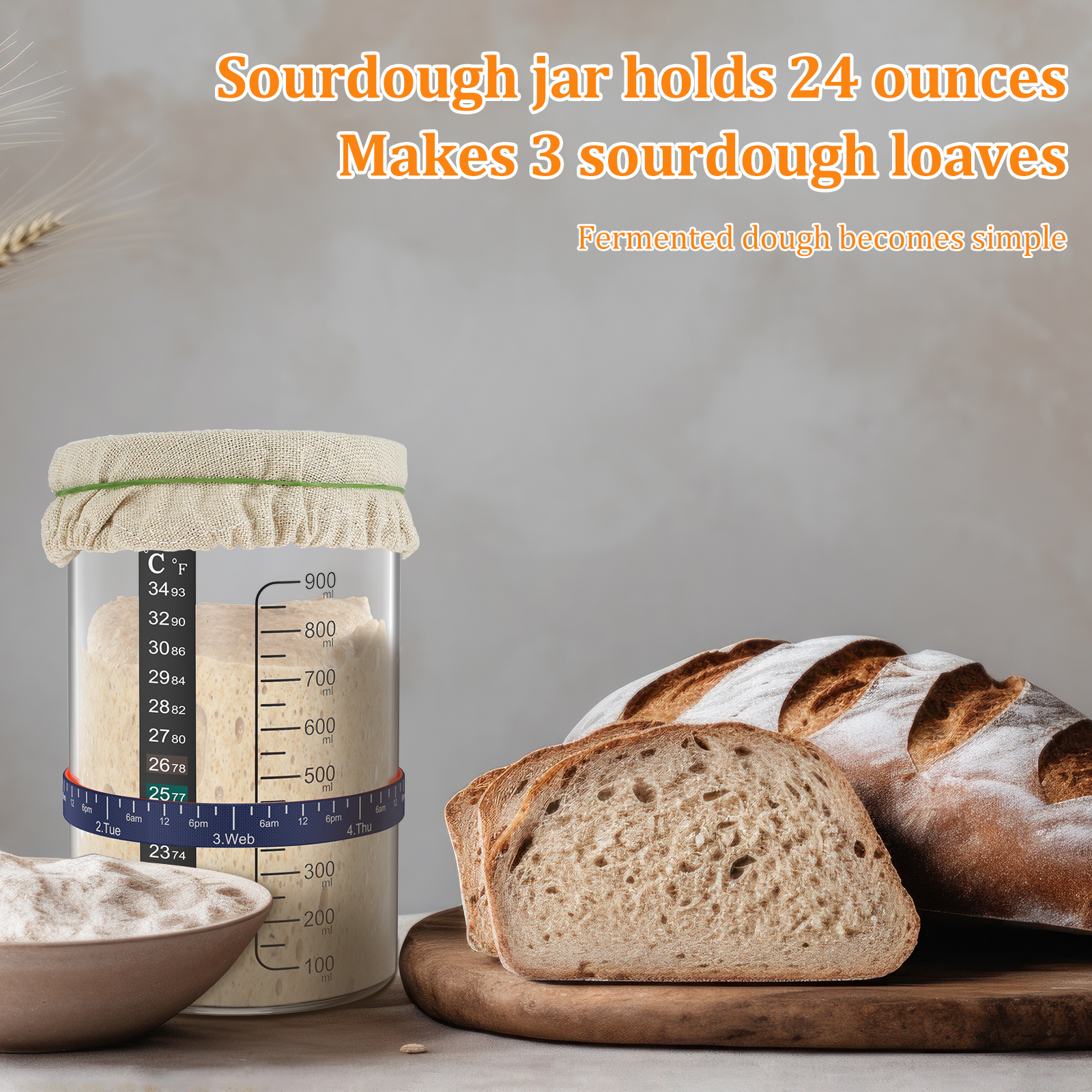Sourdough Starter Jar Kit 900m - Food Storage Kits 리뷰 및 가격
