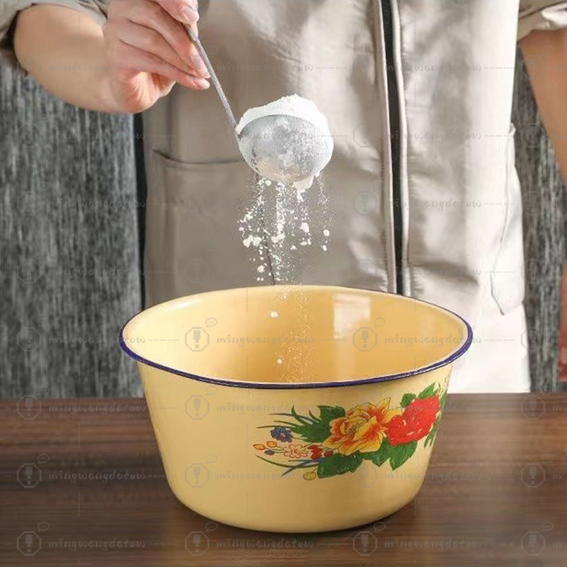 Food Storage Pot Enamel Basin  - Food Storage Yellow 리뷰 및 가격