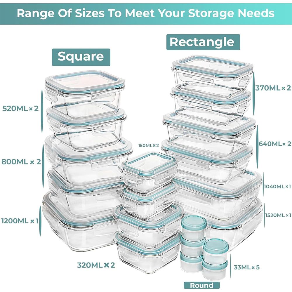Pc Set Glass Food Storage Cont - Food Storage Box Plastic 리뷰 및 가격
