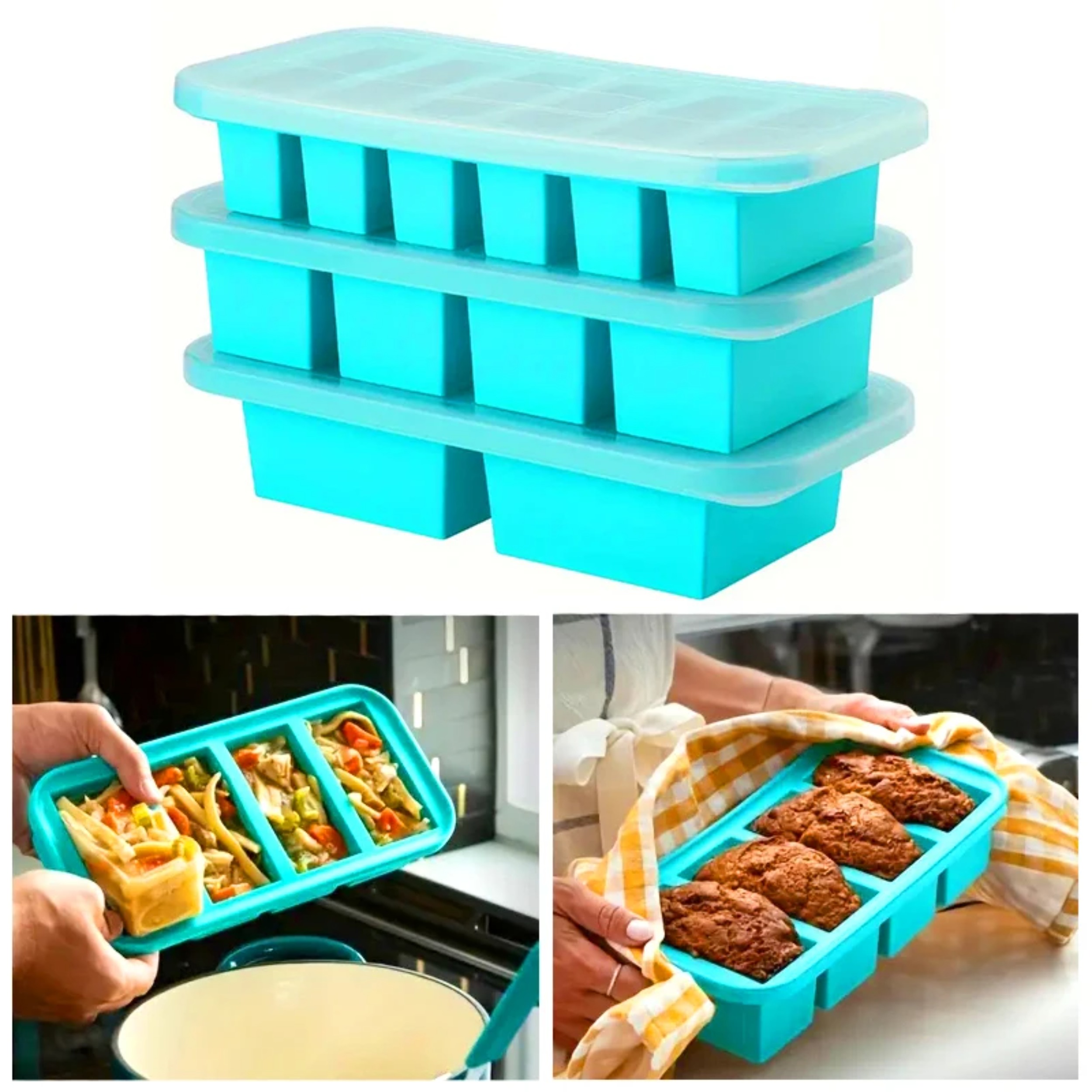 1PC 2/4/6Grid Silicone Freezer - Food Storage In Cooler 리뷰 및 가격