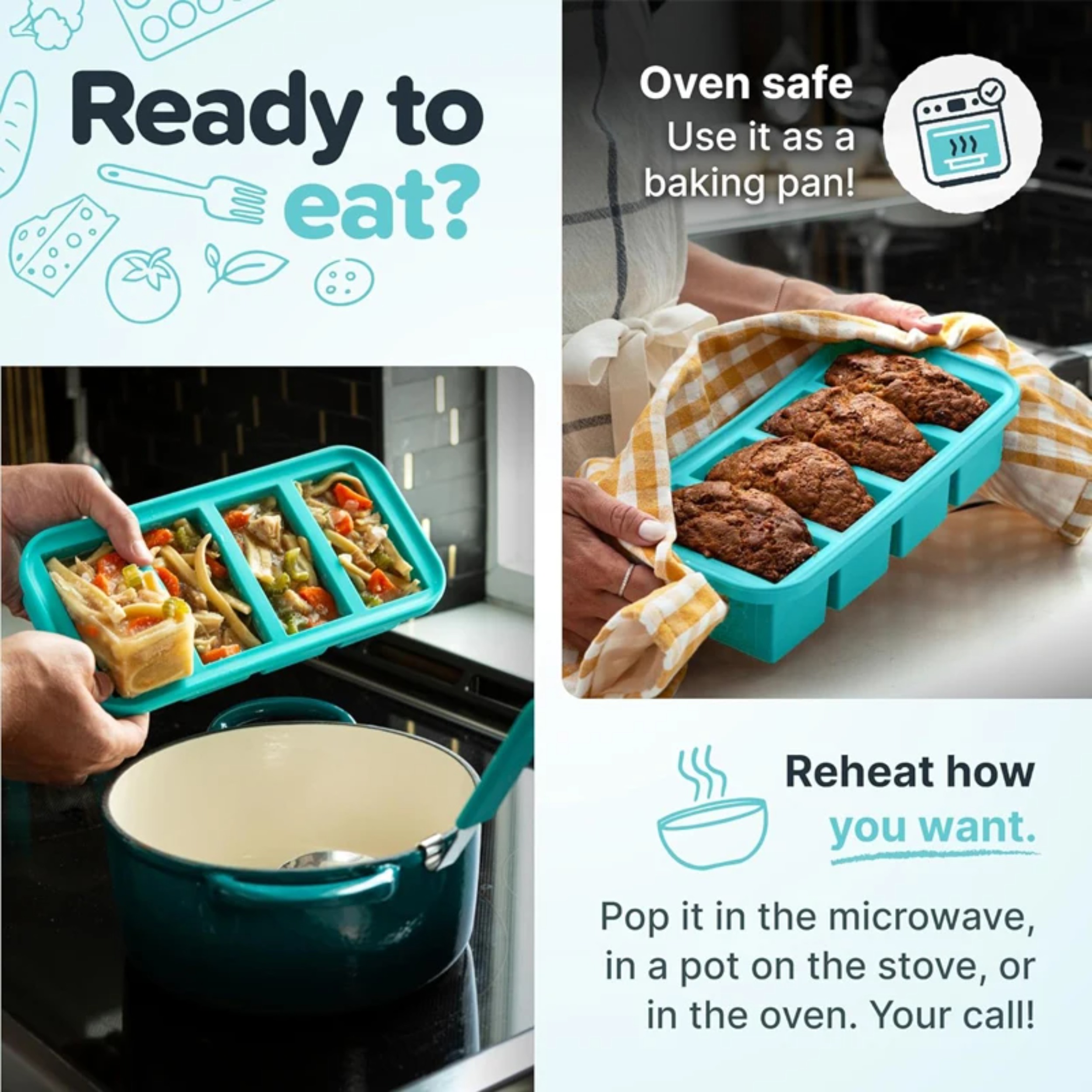 1PC 2/4/6Grid Silicone Freezer - Food Storage In Cooler 리뷰 및 가격