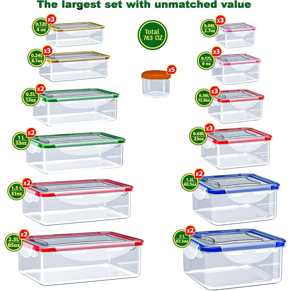 70 Pcs Large Food Storage Cont - Food Storage Box Plastic 리뷰 및 가격