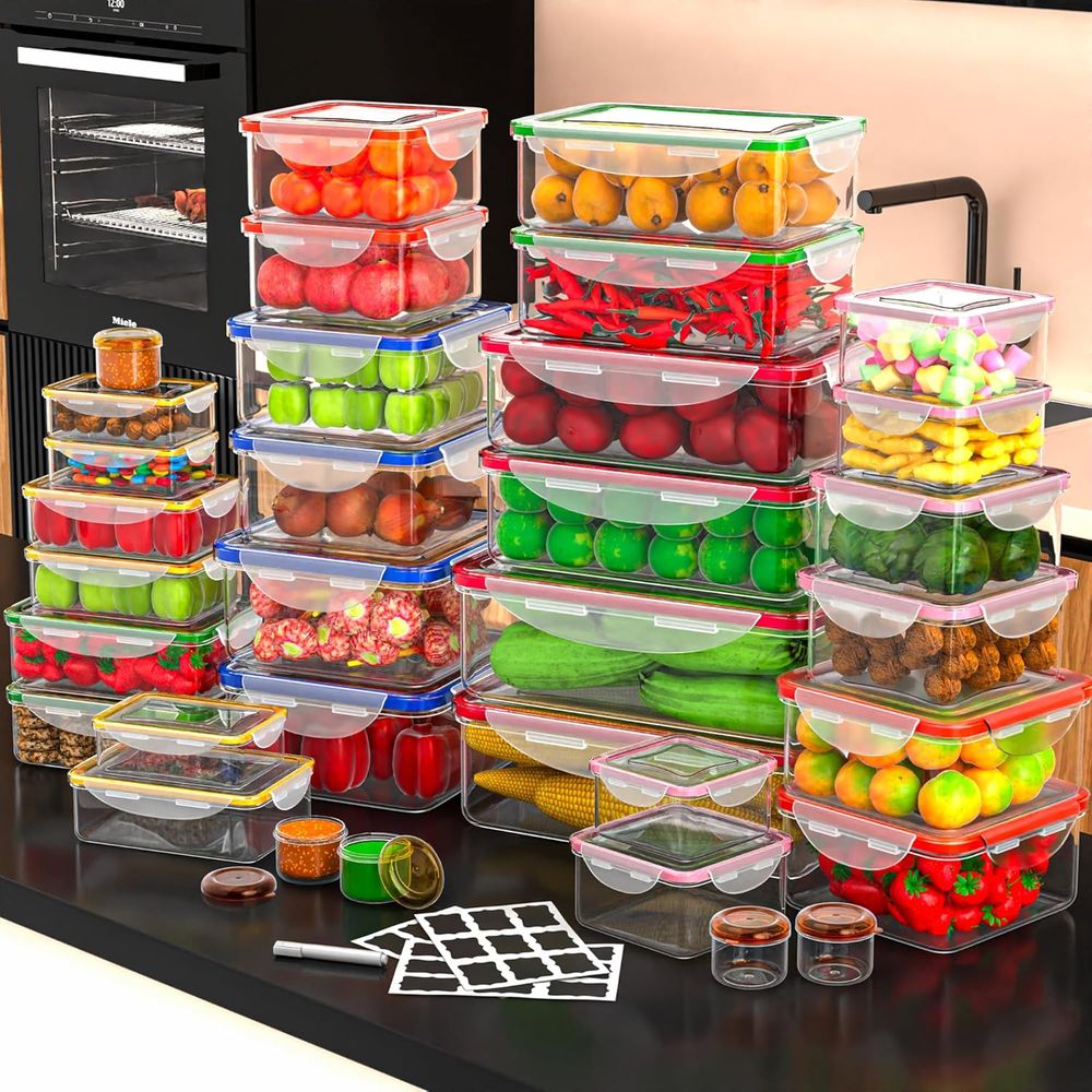 70 Pcs Large Food Storage Cont - Food Storage Box Plastic 리뷰 및 가격